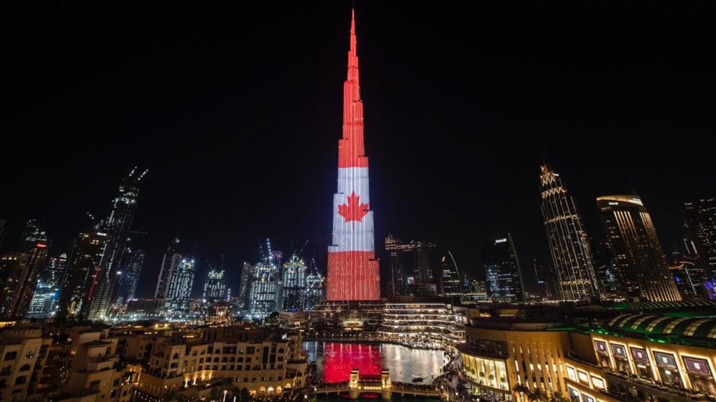 NATIONAL FLAG OF CANADA TO LIGHT UP THE BURJ KHALIFA